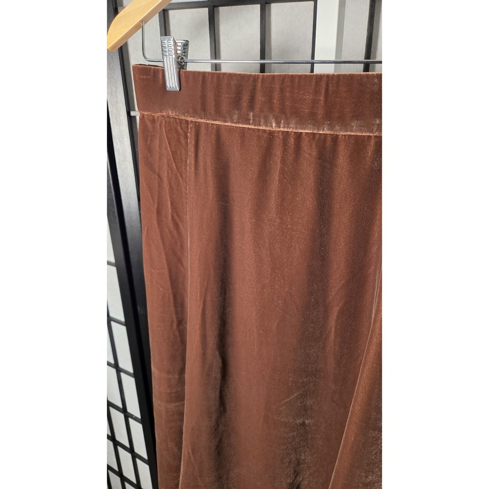 J Crew‎ Velvet Midi Copper Brown Western Boho Minimalist Midi Skirt Size Medium - Picture 2 of 6